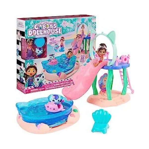 Gabby’s Dollhouse, Purr-ific Pool Playset with Gabby and MerCat Figures